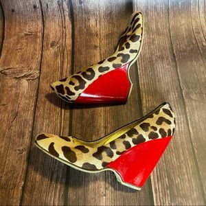 Tan & brown Giuseppe Zanotti wedge animal print